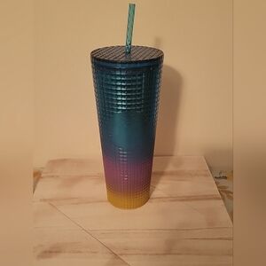 Starbucks 2023 Tim Singleton Tumbler Pride Rainbow Ombre Grid Cup Venti